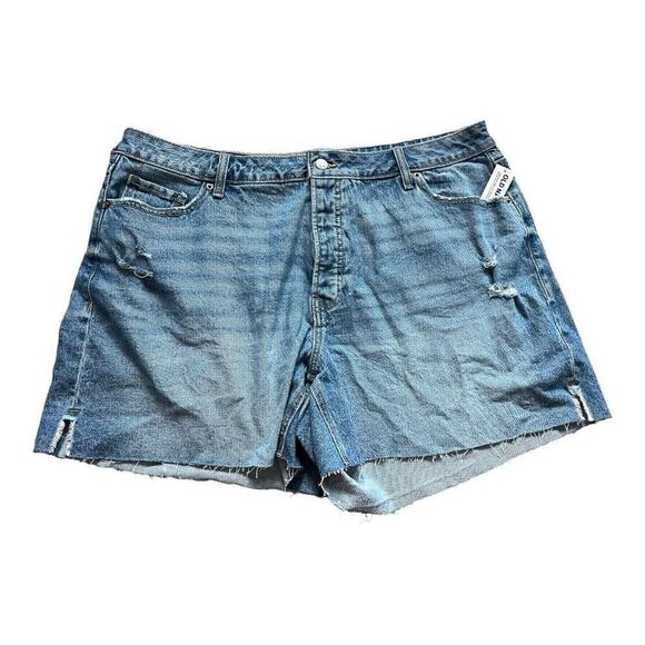 NWT Womens Old Navy Curvy High-Waisted Button-Fly 5” OG Straight Jean Shorts  22 - Picture 2 of 3